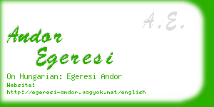 andor egeresi business card